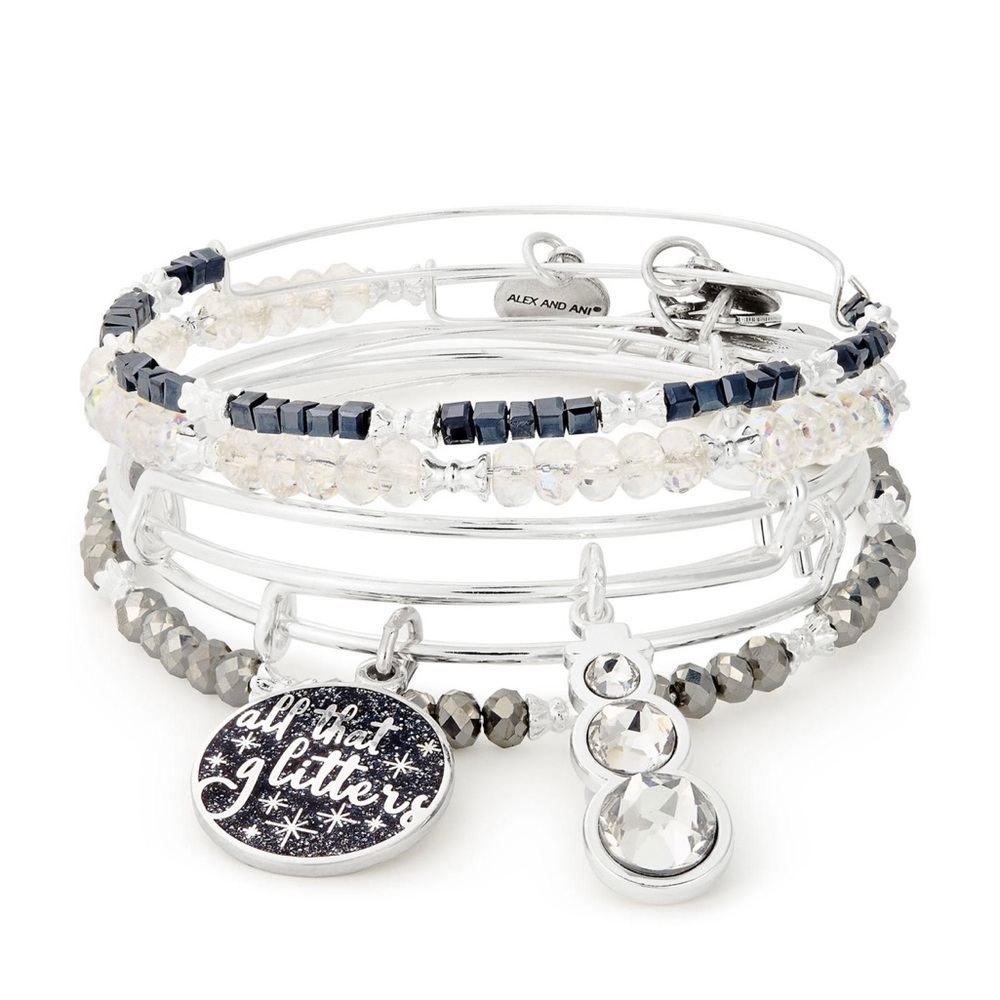 NWT Alex and Ani All that Glitters Bracelet Set
